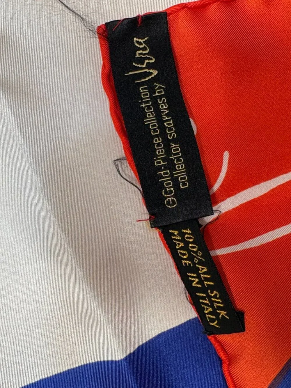 Vera Gold Piece Collection - Colorblock Silk Scarf - Hand Rolled Edges
